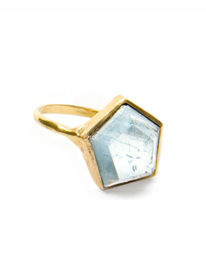 *10k Gold 3D Hex Ring*