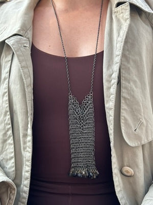 *Chainmail and Labrodorite and Moonstone Necklace*