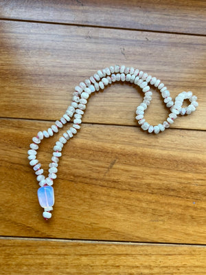 *Rainbow Moonstone Tied Necklace*