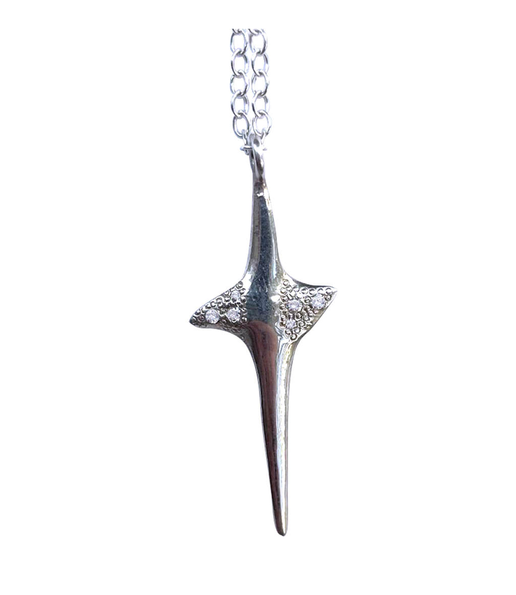 Diamond Encrusted Small Thorn Necklace