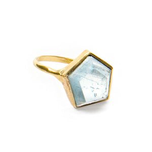 *10k Gold 3D Hex Ring*