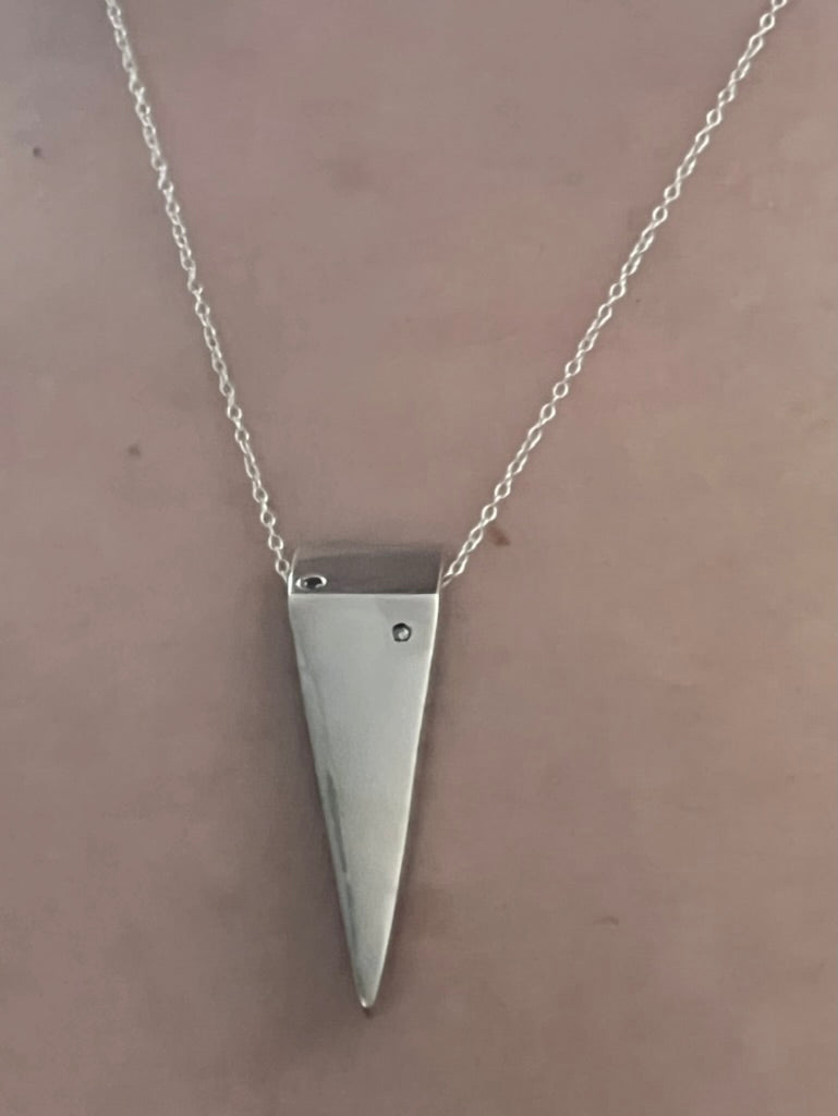 *One-of-a-Kind Triangle Bolt Pendant with Diamond